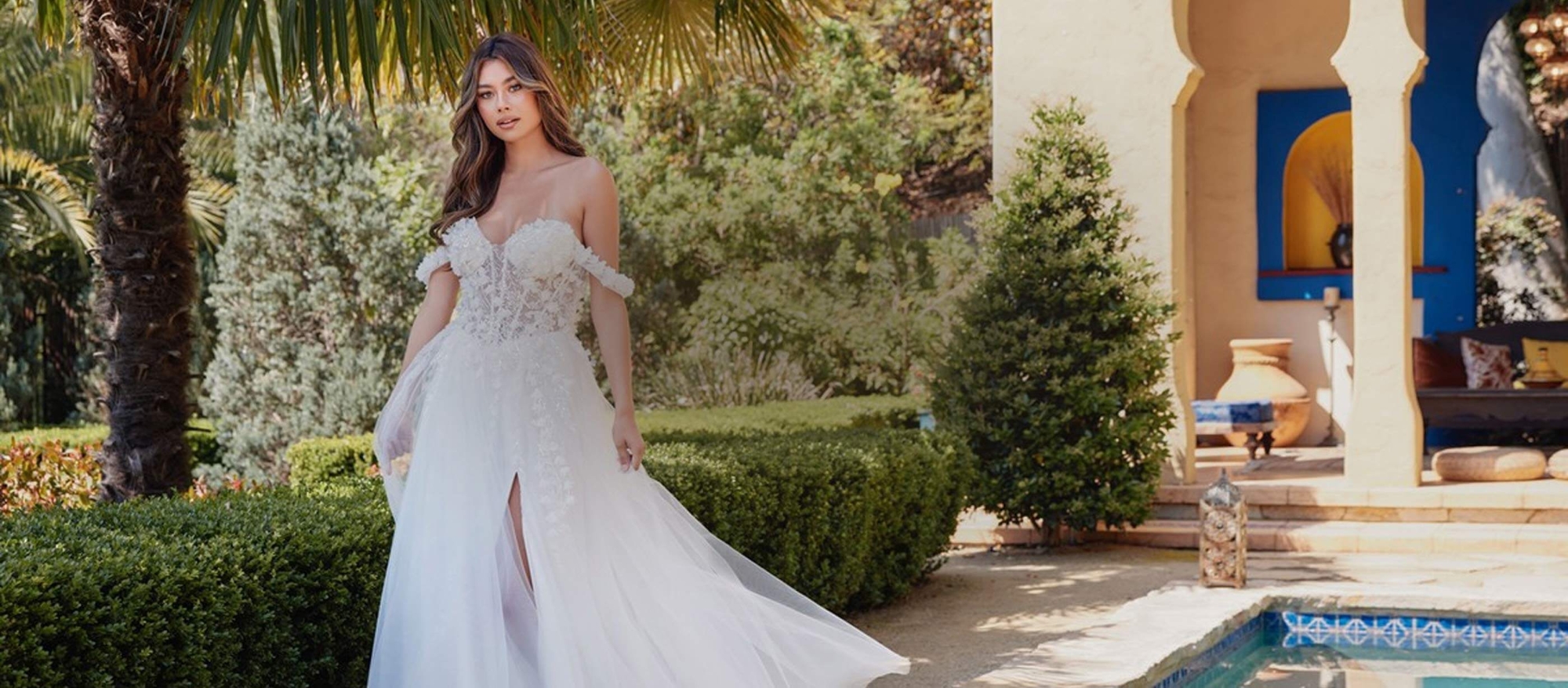 Model wearing a pink dress